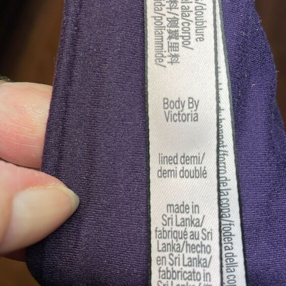 Body by Victoria Lined Demi, purple satin & lace, 36C - Picture 7 of 7